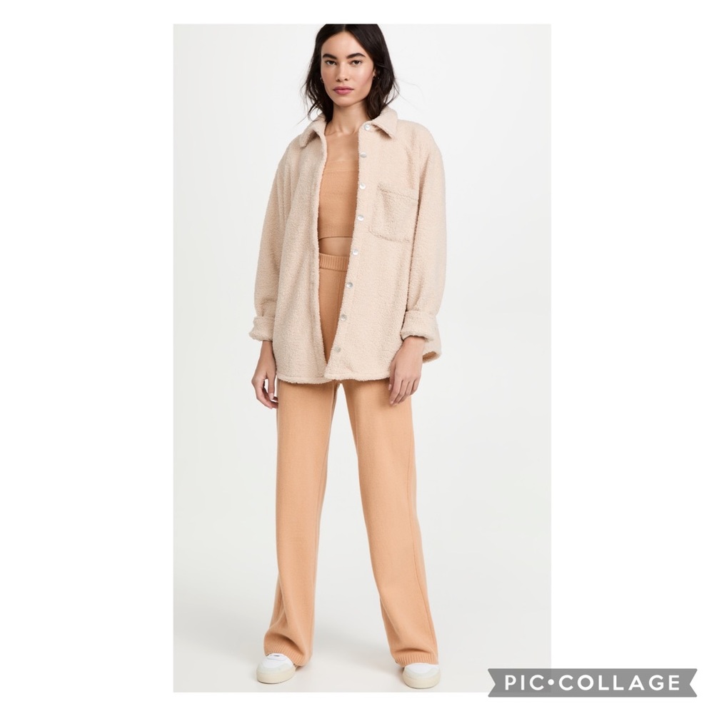 DONNI NWT XS Sherpa Button Down Shacket Shirt Jacket
